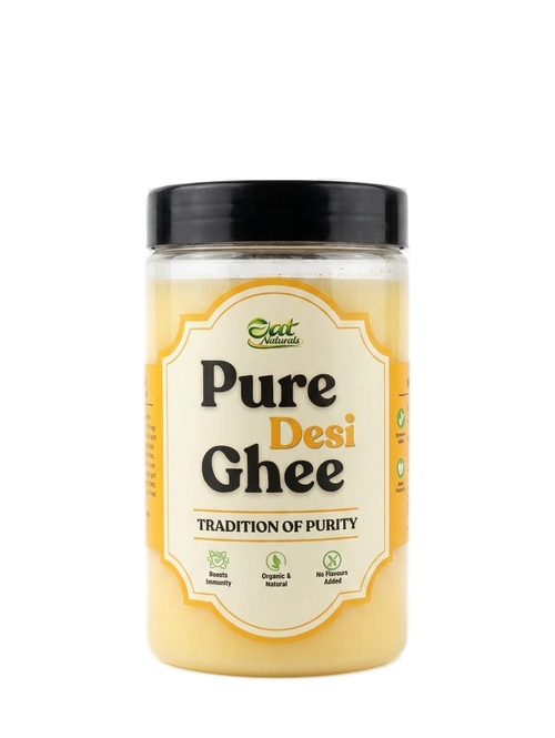 Pure Desi Ghee in clear jar, organic natural, boosts immunity, no flavors added, tradition of purity